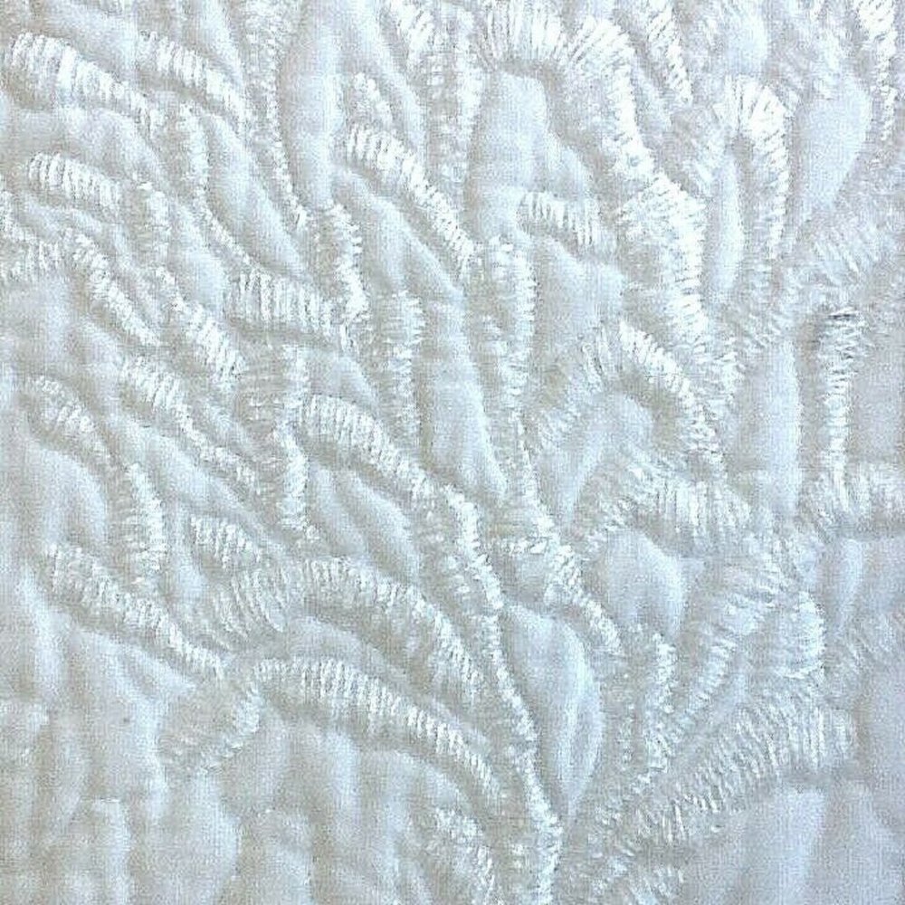 brand new WHITE 3-pc Coastal Living KING Embroidered Coral 100% Cotton Quilt Set - Picture 3 of 6